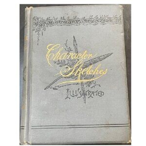1890 Hysterical Book Character Sketches -Blackboard Mirror by George A Lofton